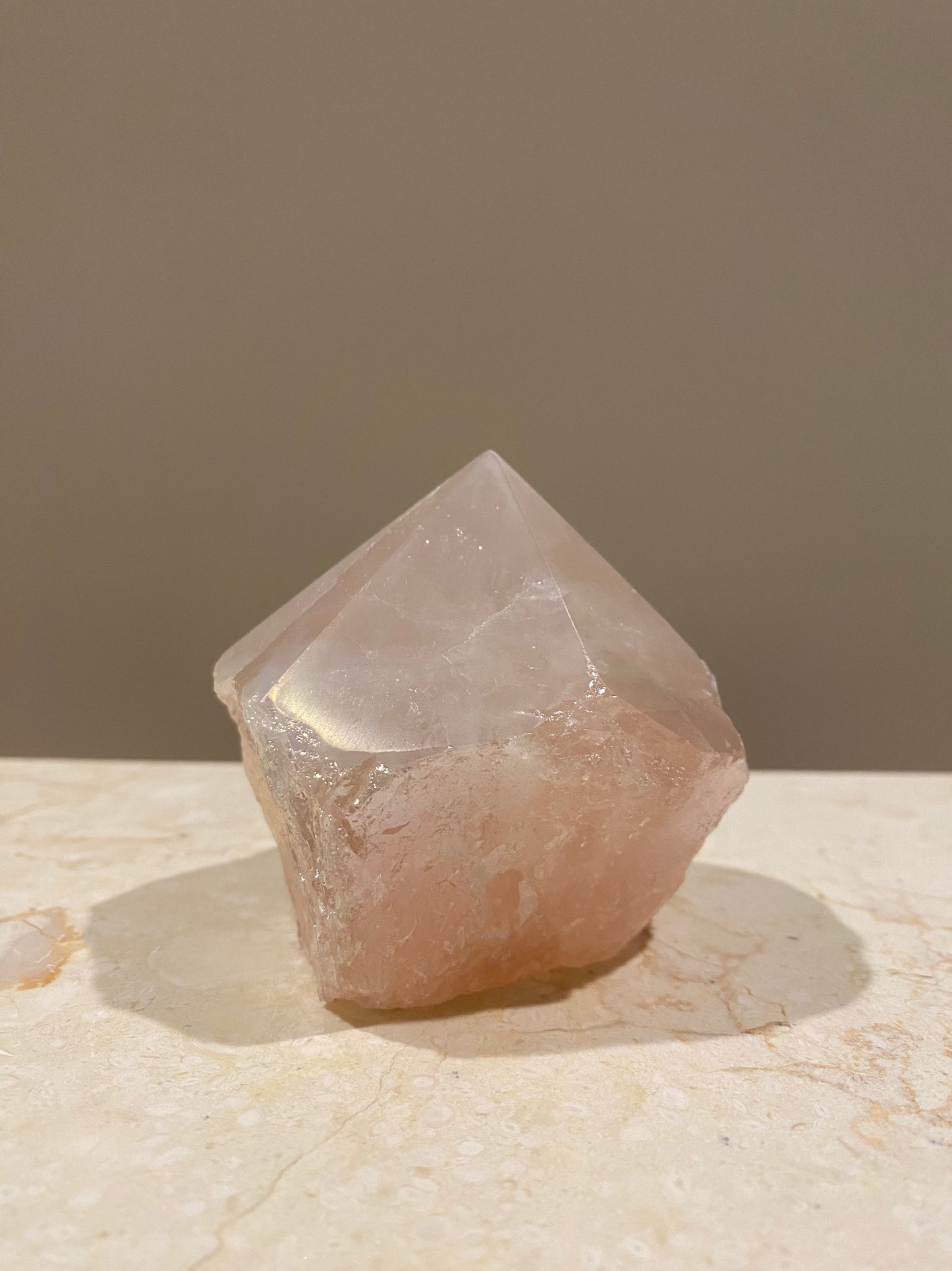 AURA ROSE QUARTZ CUT BASE #1