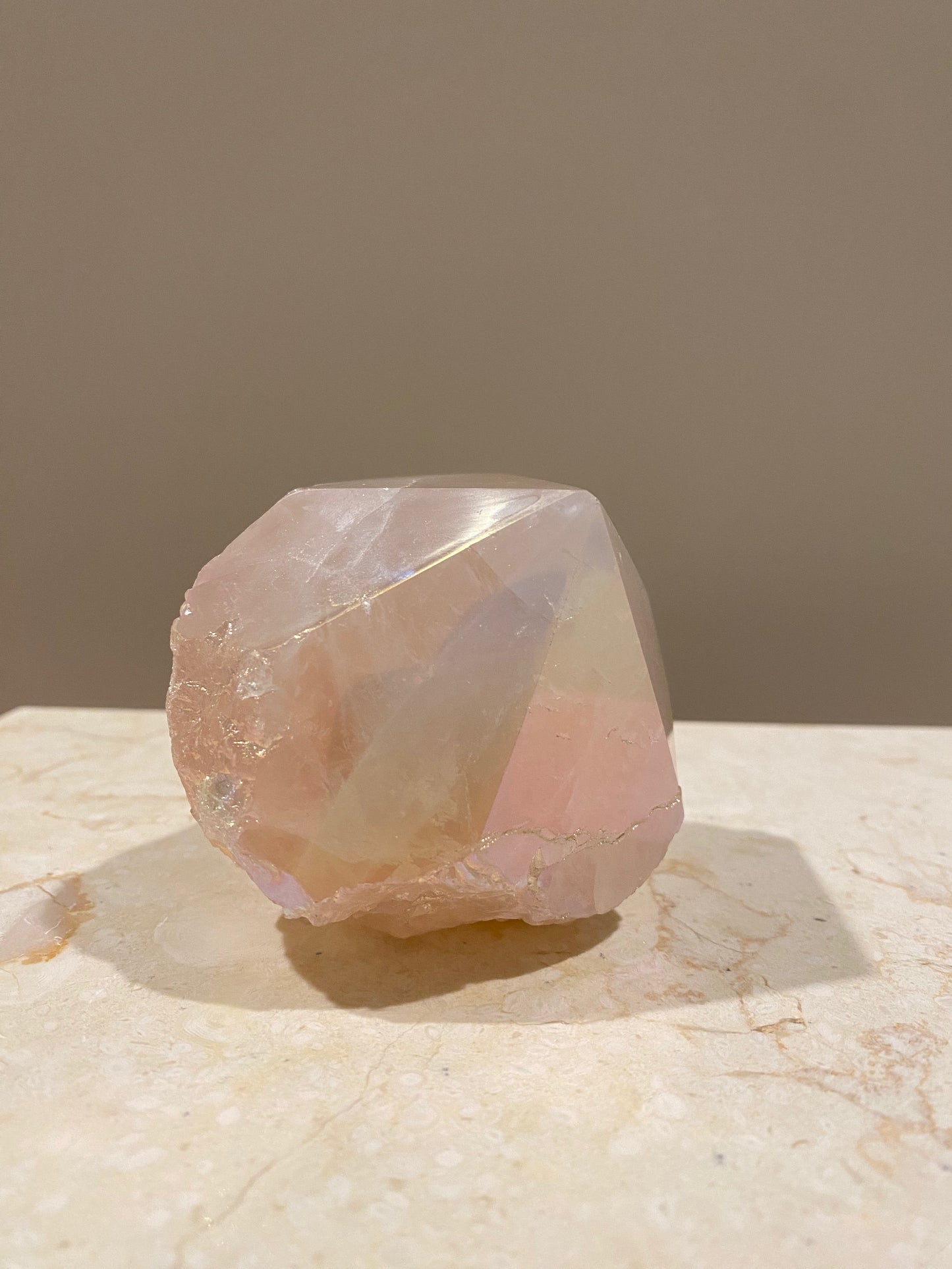 AURA ROSE QUARTZ CUT BASE #1