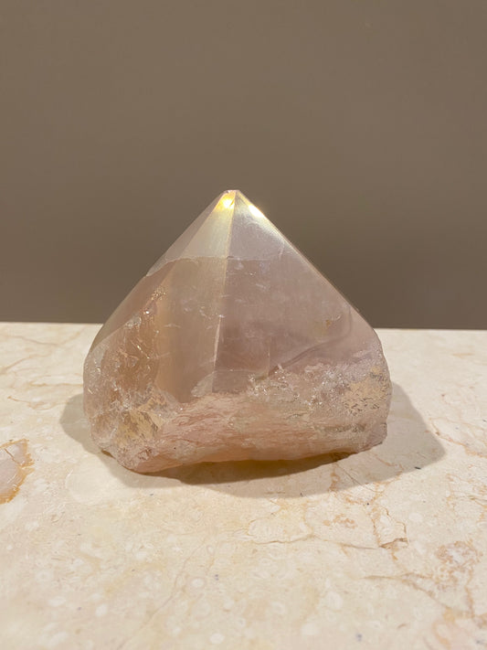 AURA ROSE QUARTZ CUT BASE #2