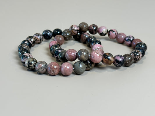 RHODONITE BEADED BRACELET