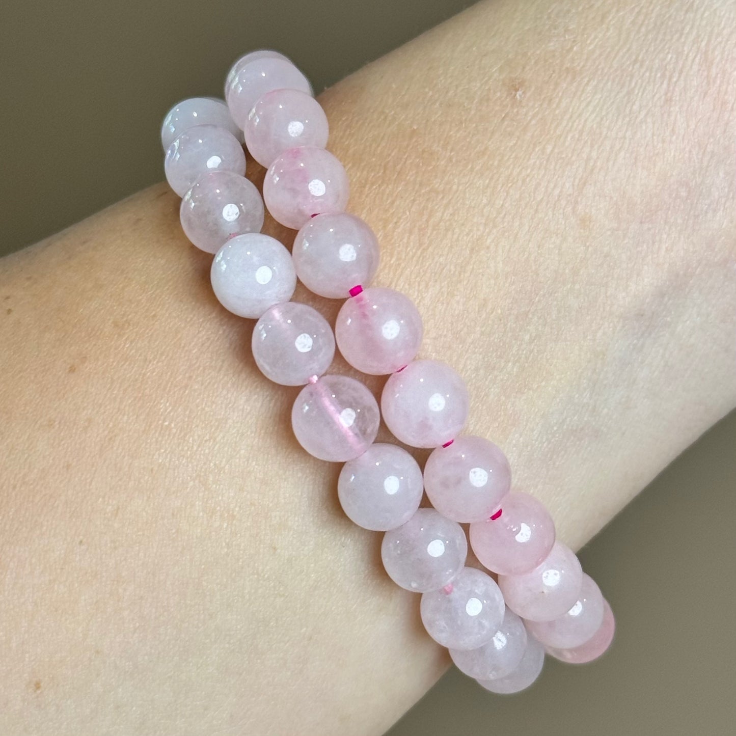 ROSE QUARTZ BEADED BRACELET