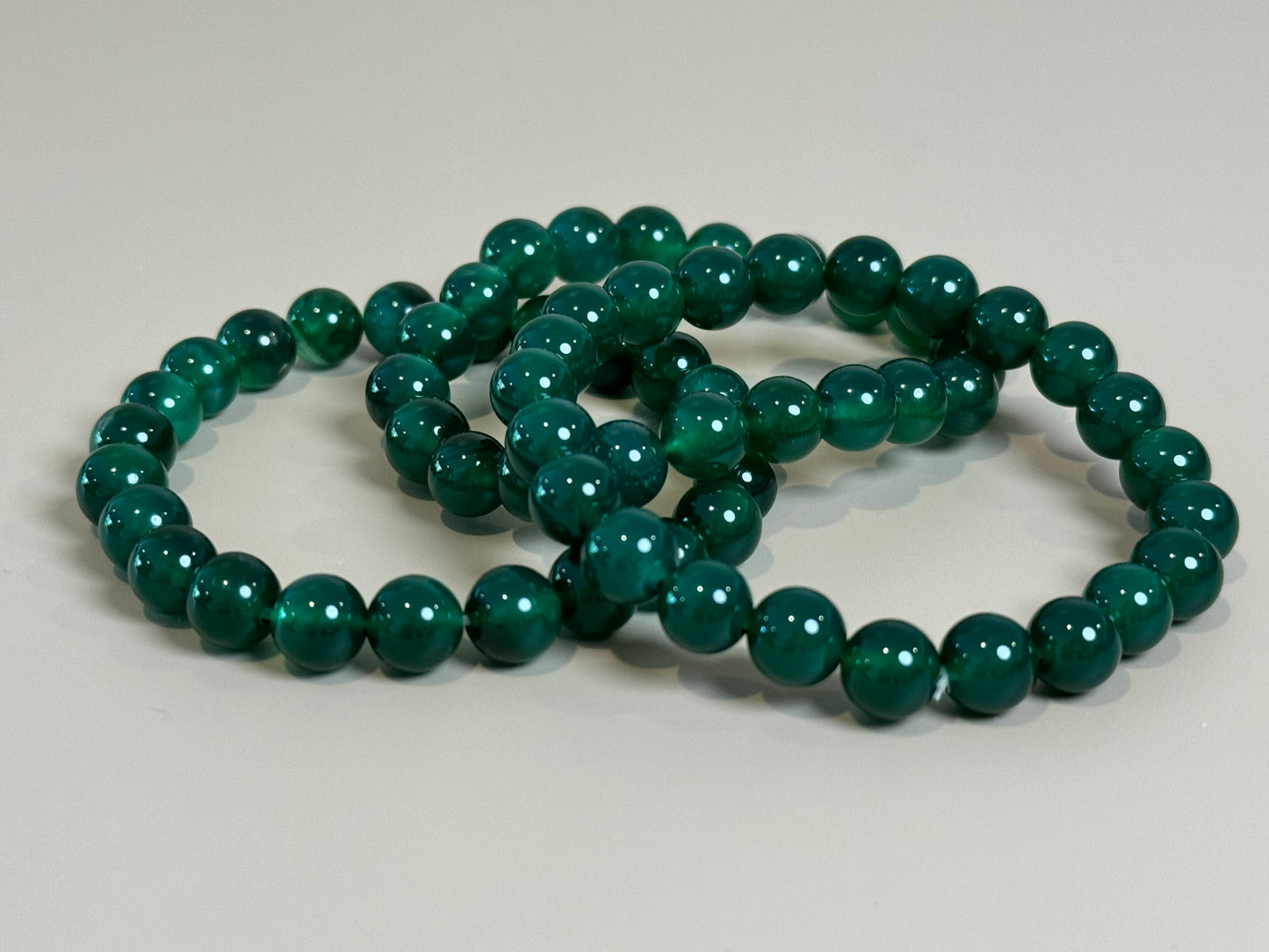 GREEN JADE BEADED BRACELET