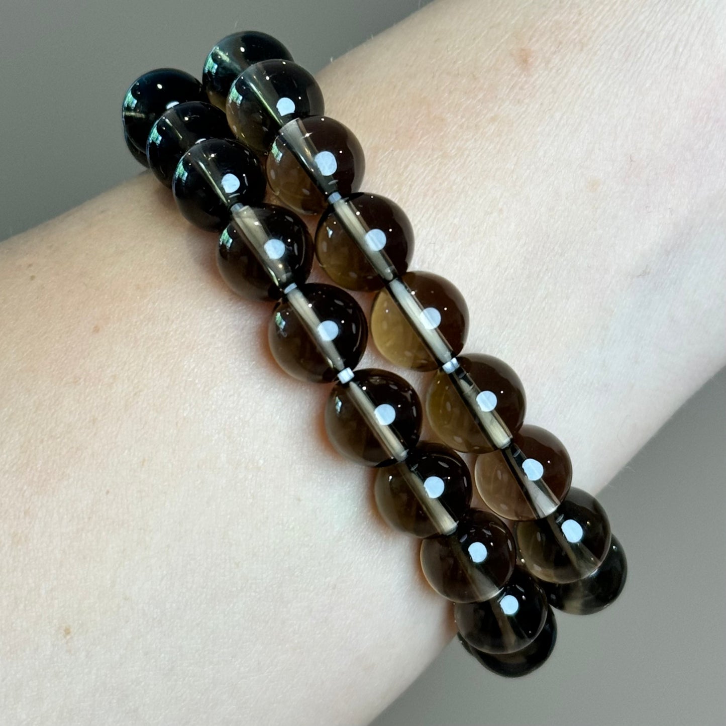 SMOKEY QUARTZ BEADED BRACELET