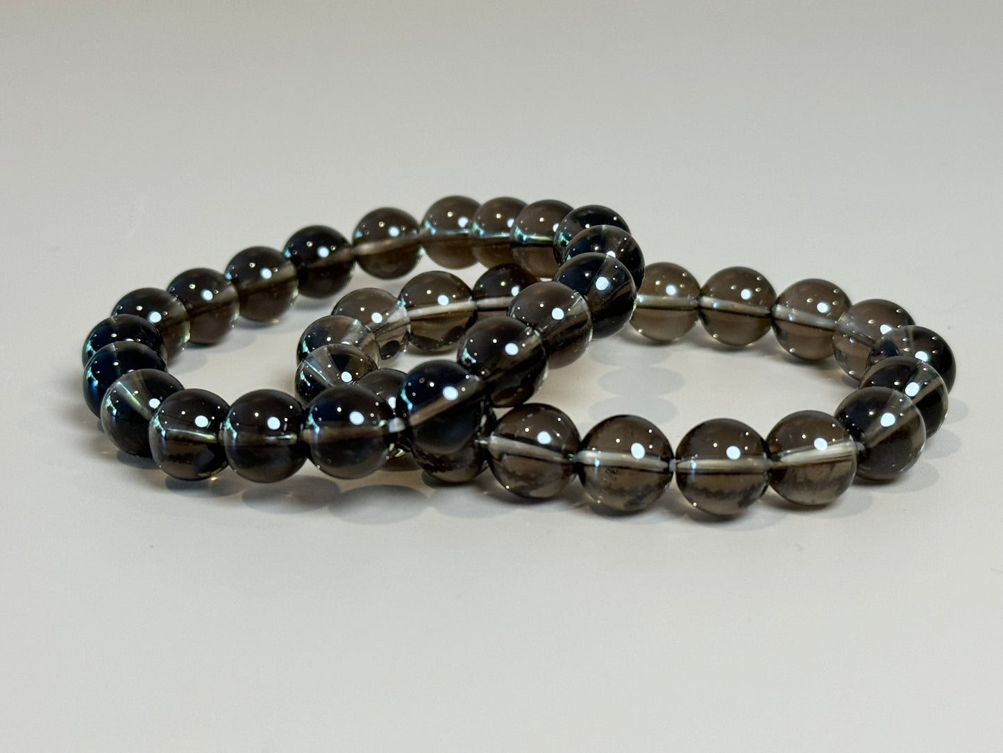 SMOKEY QUARTZ BEADED BRACELET