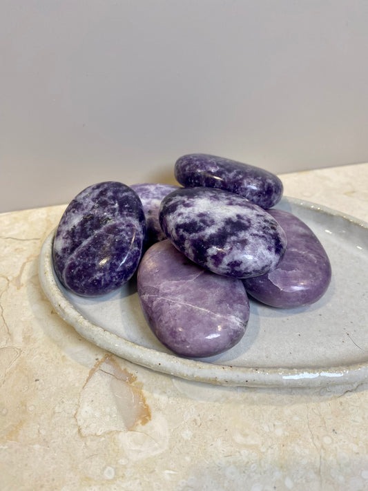 LEPIDOLITE PALM STONE